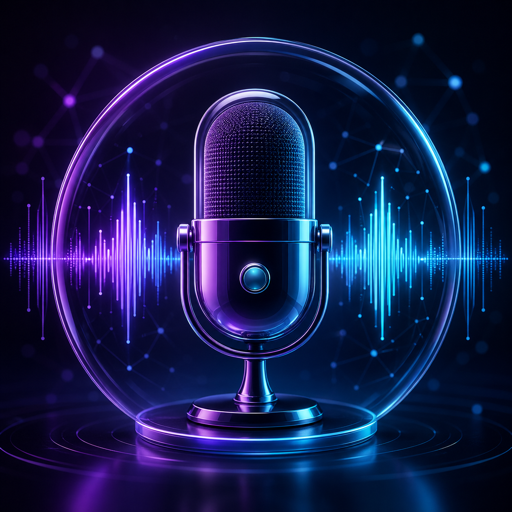 マイクと音波を表現したリアルタイム音声参加のビジュアル